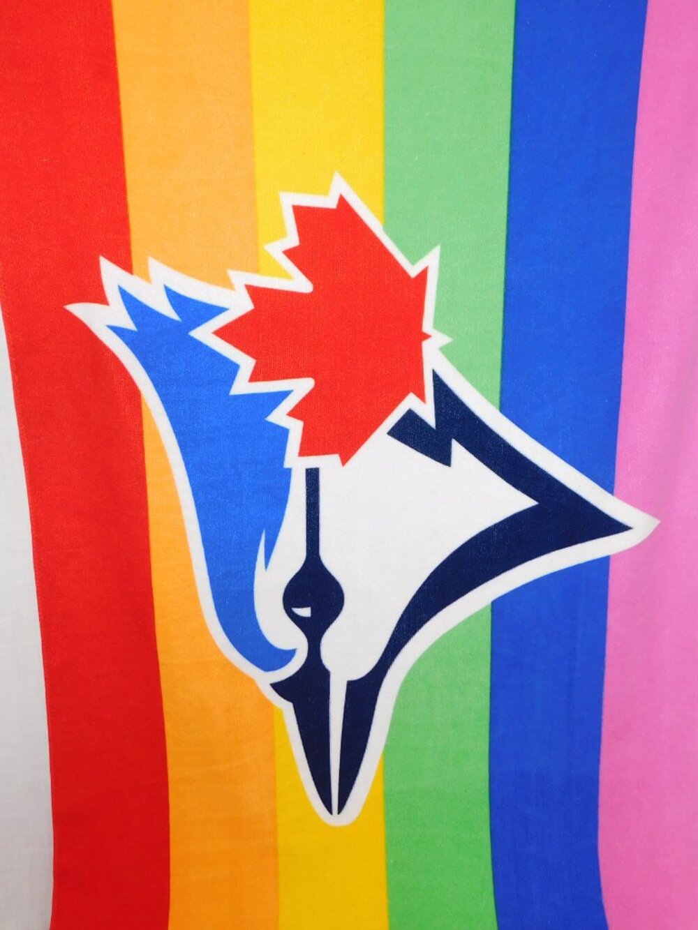 2019 Toronto Blue Jays Rainbow Pride Flag Beach Towel  28" x 59" - Picture 3 of 8